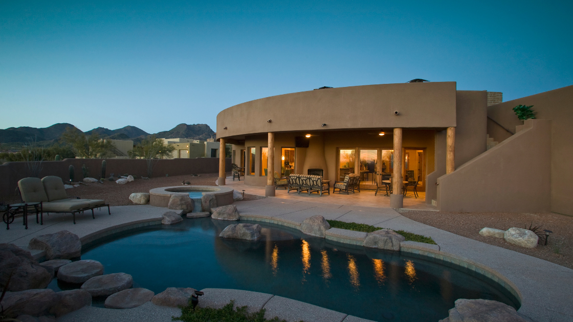 A Valley home at dusk